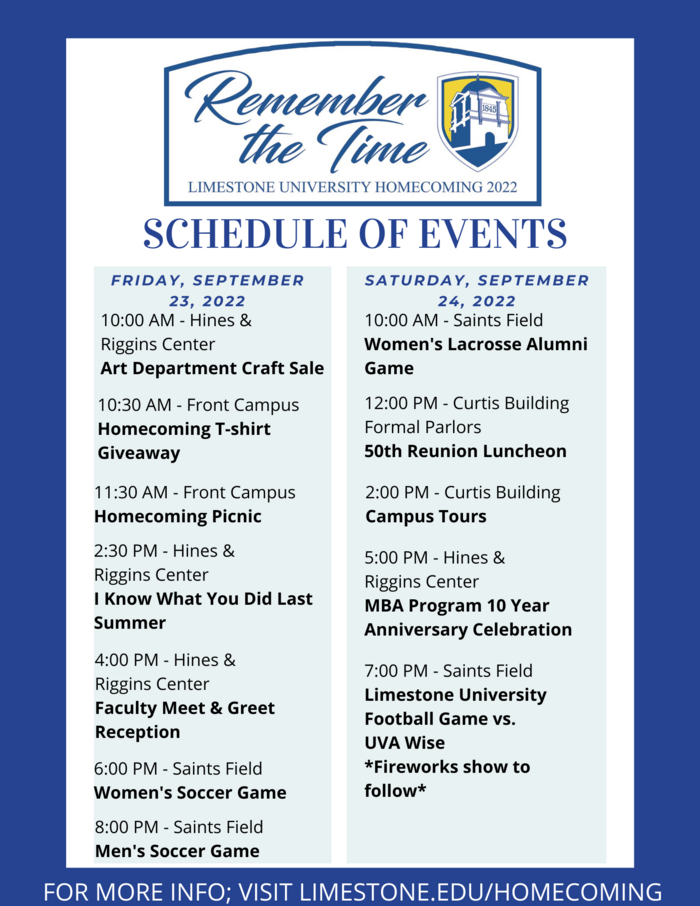 Homecoming 2022 - Remember The Time | Limestone University